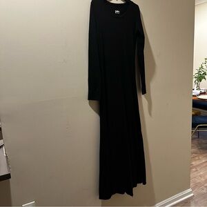 Labo.Art cotton cachemere Black Long Sleeve Crew Neck Maxi Dress.  Size 2.